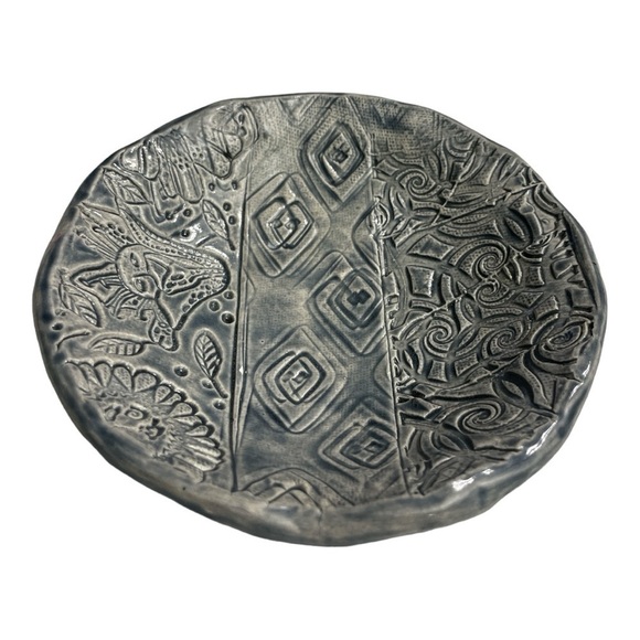 Clay - Handmade signed by Emma H.
Pottery, Blue Bird, spoon rest, soap dish - Picture 5 of 9